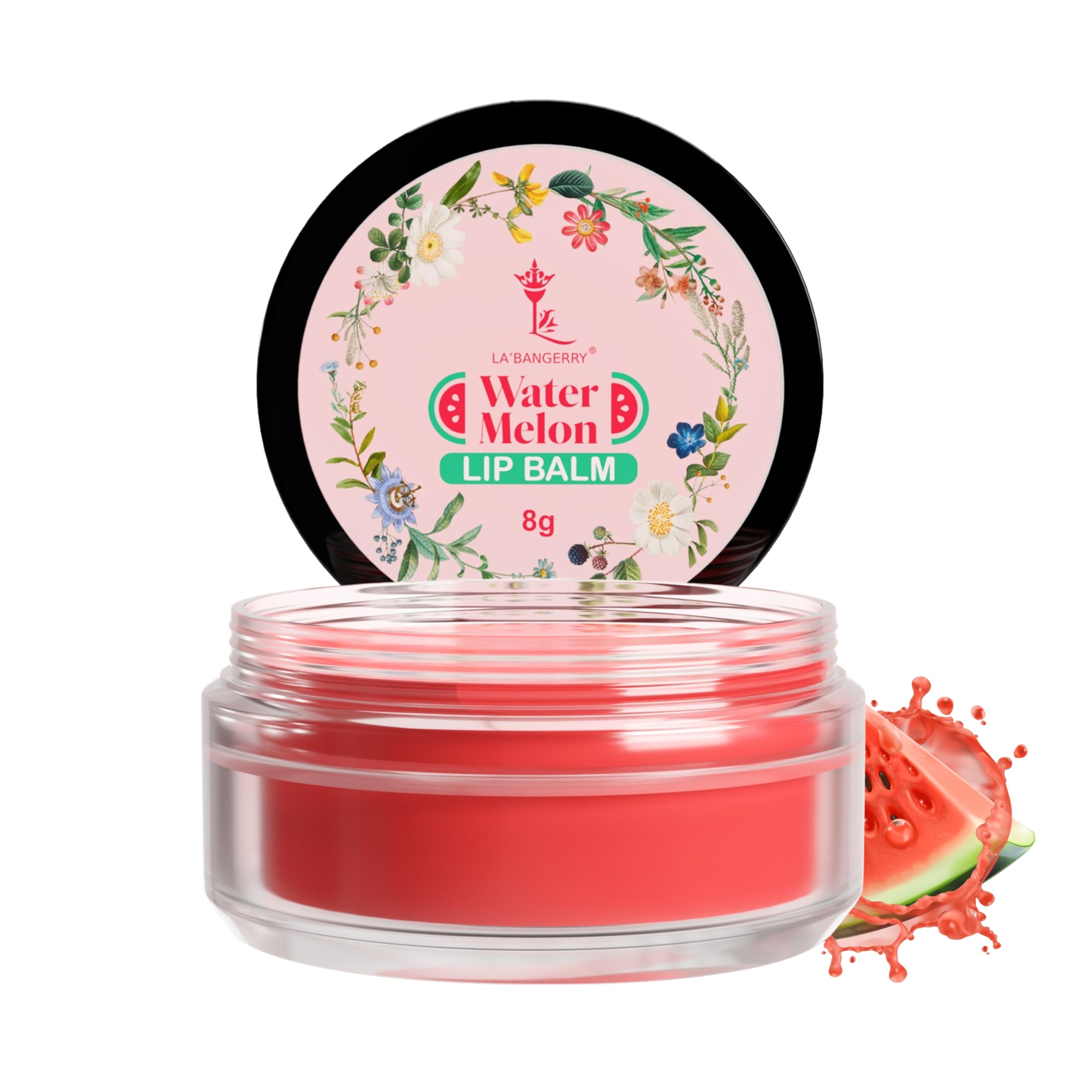 LA'BANGERRY Watermelon Lip Balm for Dry Damaged and Chapped Lips, Remove Tanned & Darkened Lips Provide Moisturizing Hydrated Lip Balm for Women, Men - 8 Gram
