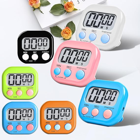 48 Pcs Digital Kitchen Timer Bulk Small Magnetic Backing Stand