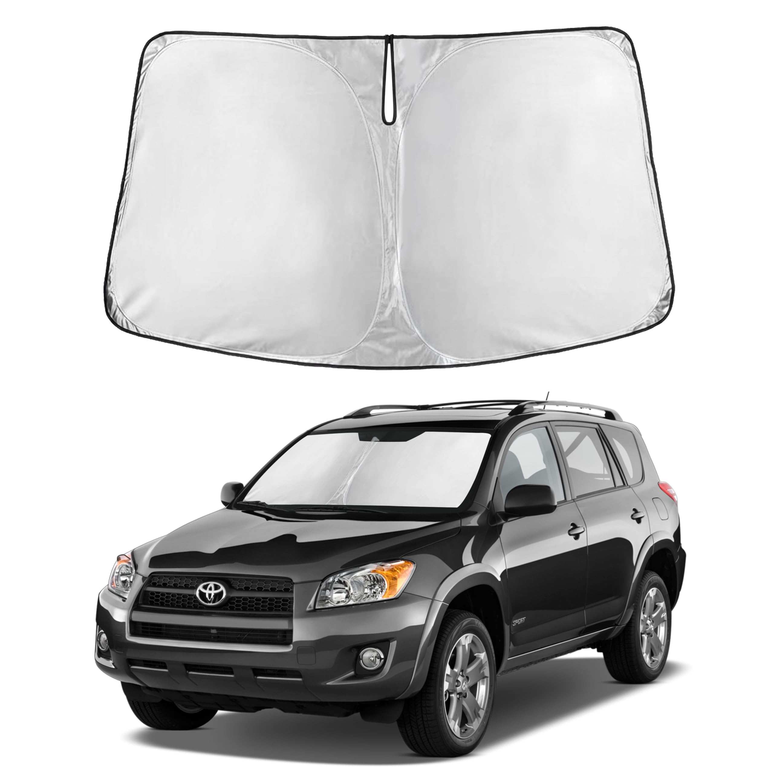 Autovir Windshield Sun Shade Fit for 2006-2010 2011 2012 Toyota RAV4 Sunshade, Front Car Window Shades Sun Visor, Blocks UV Rays & Heat, Car Accessories Fit for FitToyota RAV4 2006-2012