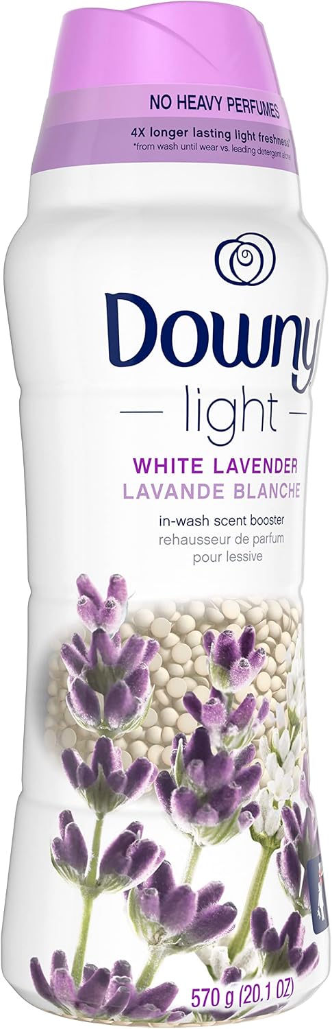 Downy Light Laundry Scent Booster Beads for Washer, White Lavender, 20.1 oz, with No Heavy Perfumes