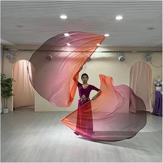 HDNSAUD One Pair Dance Props Semicircle Worship Angel Wing Flags with Rods Large Streamer Chiffon Veil Belly Dance Stage Show(Red Black)