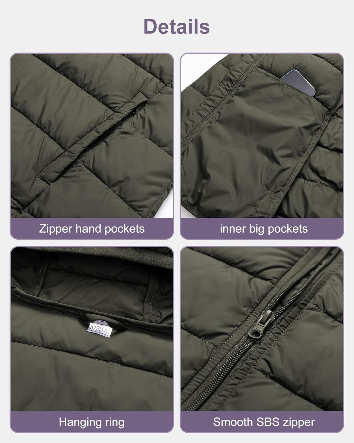 Chrisuno Women's Plus Size Lightweight Puffer Jacket Packable Winter Warm Quilted Bubble Coat Waterproof Windproof Hooded