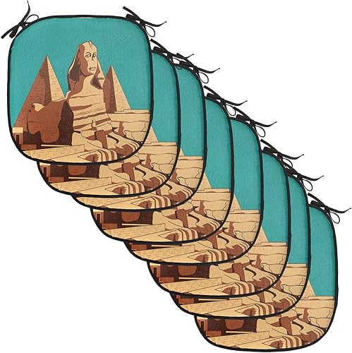 Miniatura 57 de Lunarable Cojín retro para silla, dibujo de chica a la moda en tierra primavera campo margaritas arte, acolchado de asiento para cocina y patio con