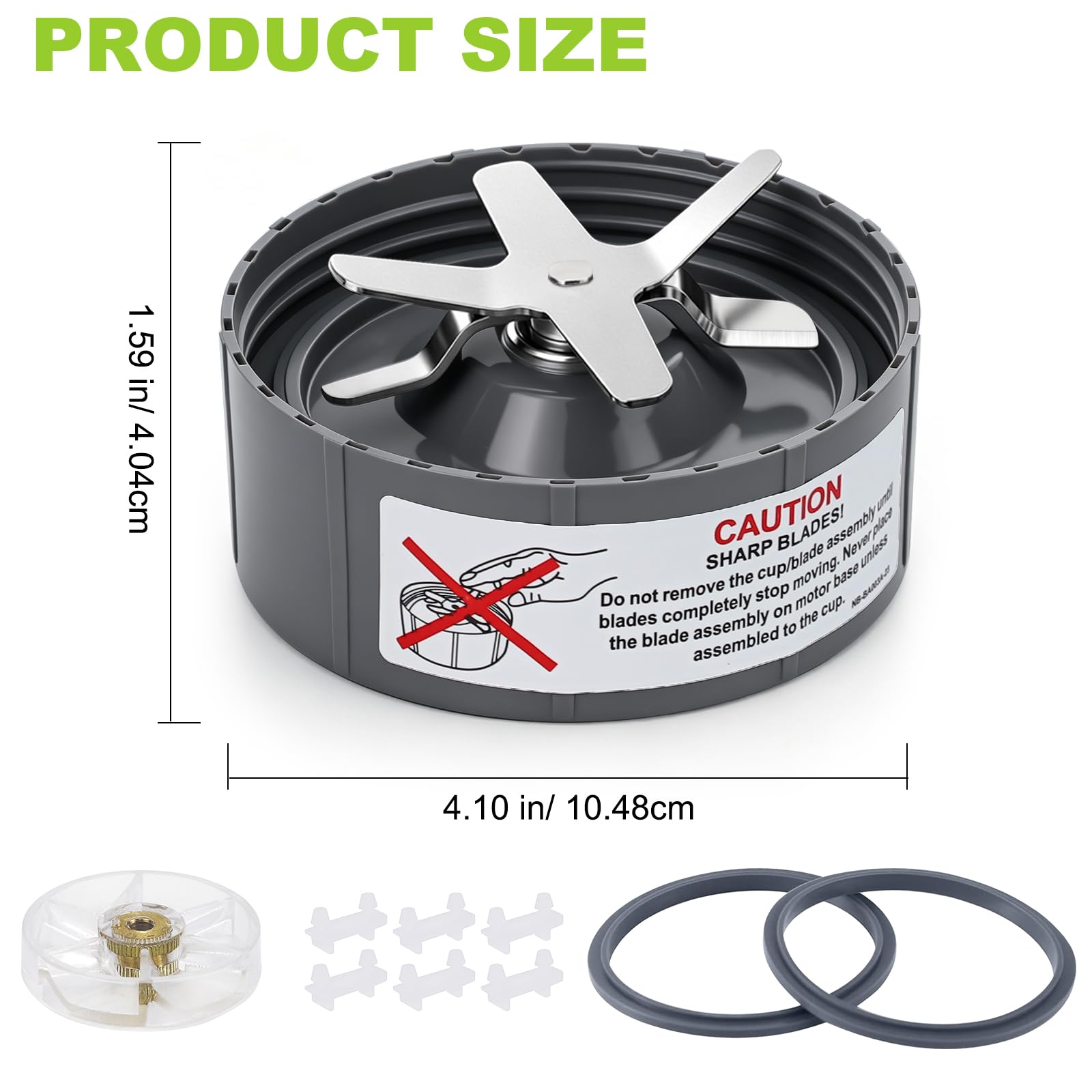 14 części zamienne do blendera, ostrze i kubki do serii NutriBullet 600 W i 900 W, w tym uszczelka amortyzująca i przekładnia (1 ostrze + 3 filiżanki + 1 pokrywka)