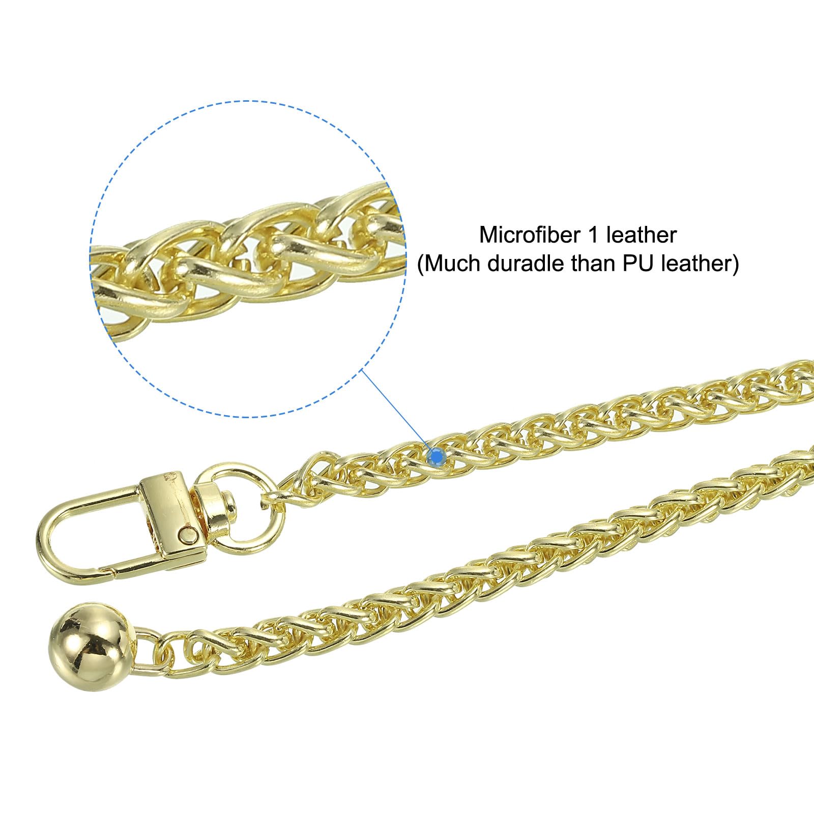 PATIKIL 47 Inch Thin Purse Chain Strap Adjustable, Metal Chain Strap Replacement Chain for Handbag Shoulder Crossbody Clutch Bags Gold - Image 4