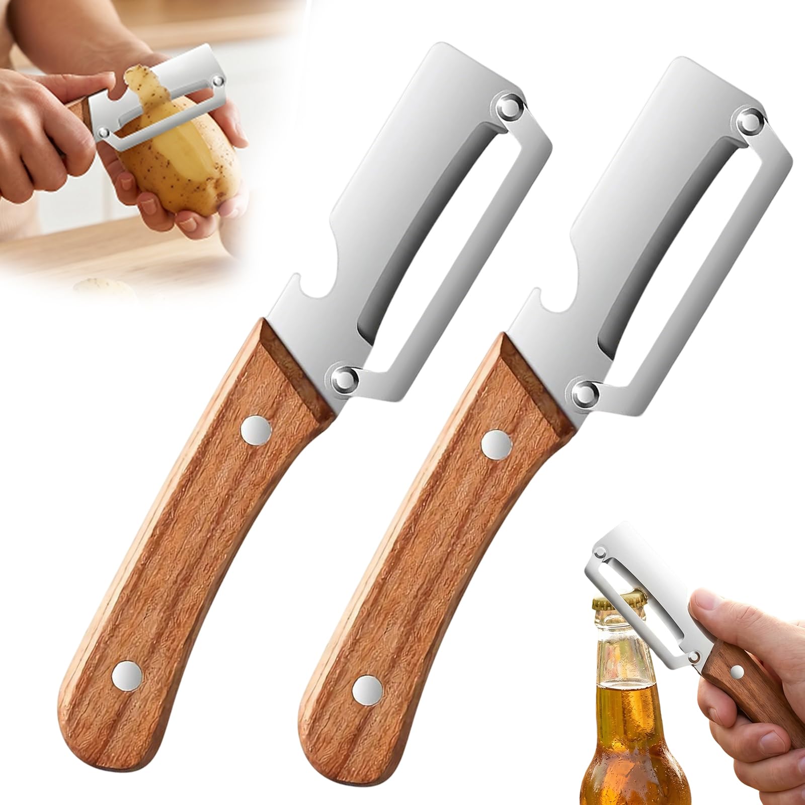 Buy Pack of 2 Peelers, 2-in-1 Multifunctional Vegetable Peeler