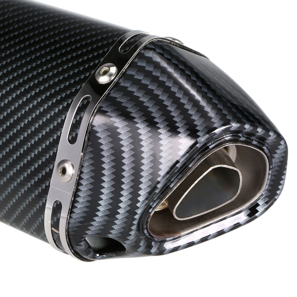 38-51mm Color de fibra de carbono Pequeño hexágono oblicuo Tail Refit Silenciador de escape con ajuste para motocicletas ATV Universal