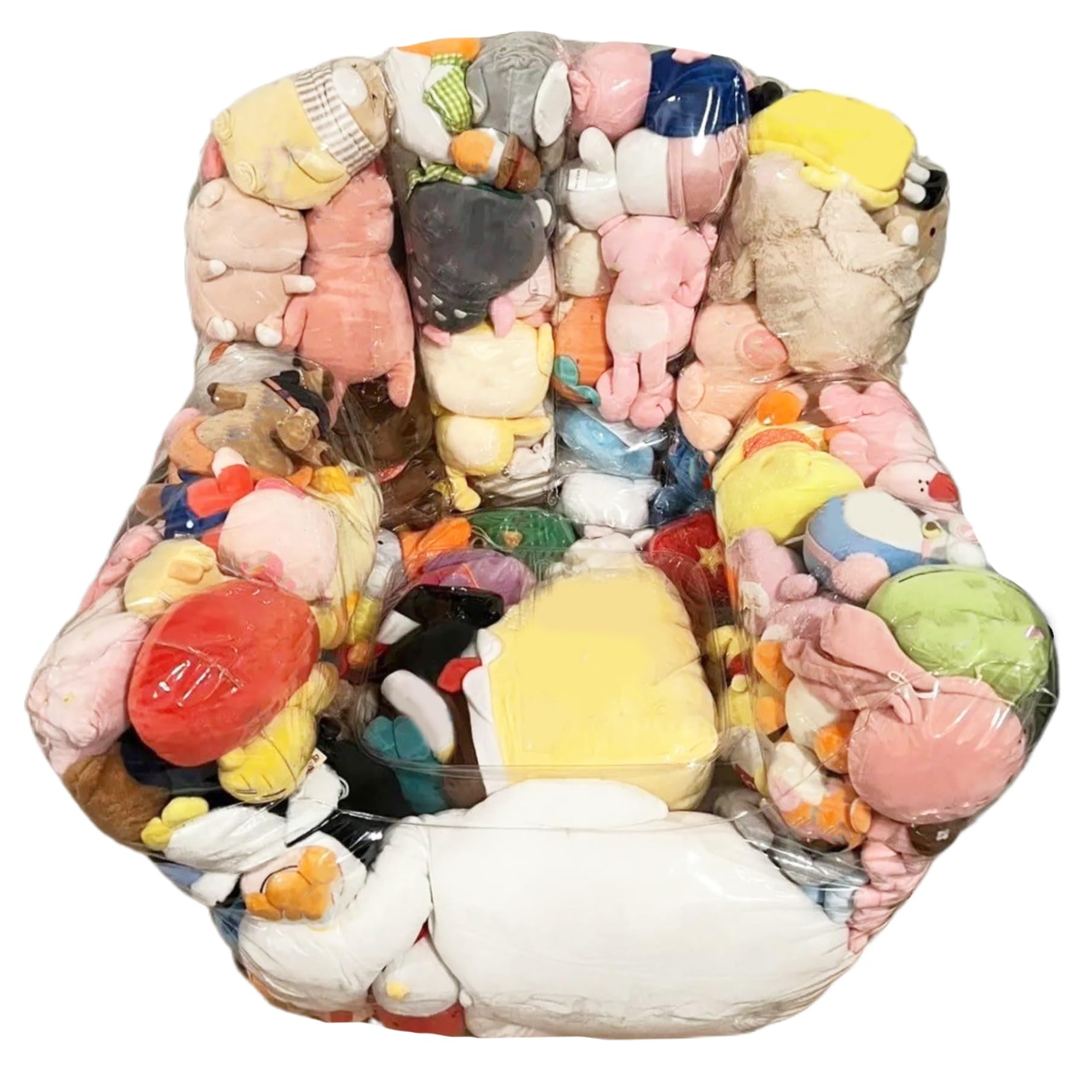 Bean Bag Stuffed Animal Storage Waterproof PVC Clear Bean Bag with Zipper Stuffable for Kids Toddler Armchair for Organizing Kids Rooms