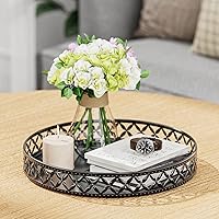 Vista 4 de Bandeja de tocador para encimera de baño, bandeja decorativa negra de 11 pulgadas, bandeja organizadora de encimera de baño para perfumes