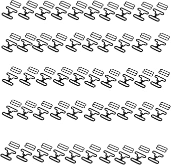 50 Sets Length 0.75 Inch Adjustable Bow Tie Hardware Clip Set Hook Fastener Uniform Collar Adjuster for Tie Fastening Strap