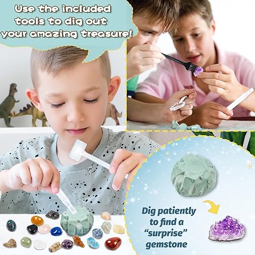 Miniatura 5 de Rock Collection - Juego de calendario de Adviento 2023, 24 piezas de piedras preciosas, minerales y fósiles, calendario de cuenta regresiva de