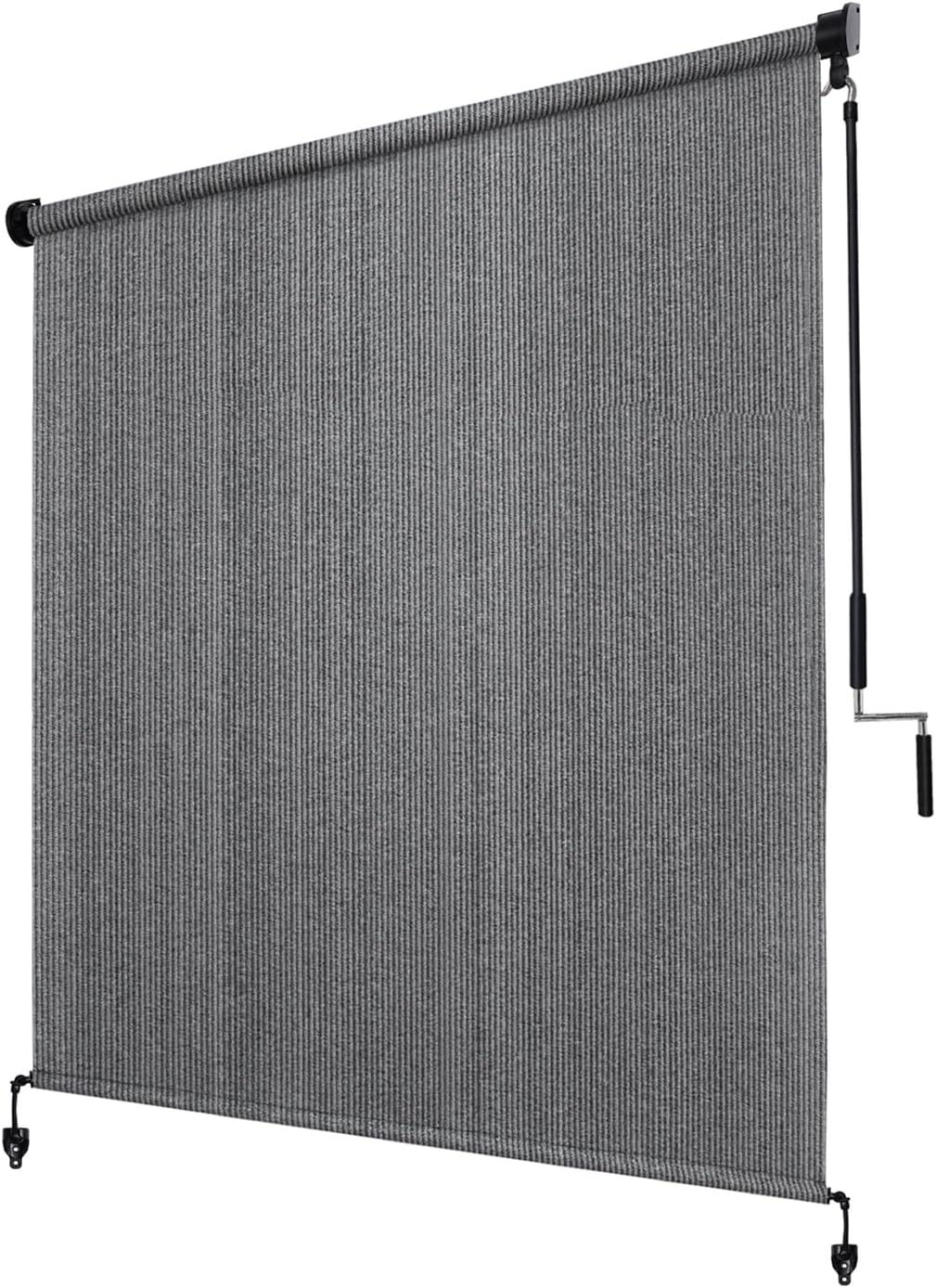 KANAGAWA Outdoor Roller Shade 7'X8' Light Grey Exterior Cordless Patio Roll Up Shades for Outside Pergola Porch, Outdoor Blinds for Patio