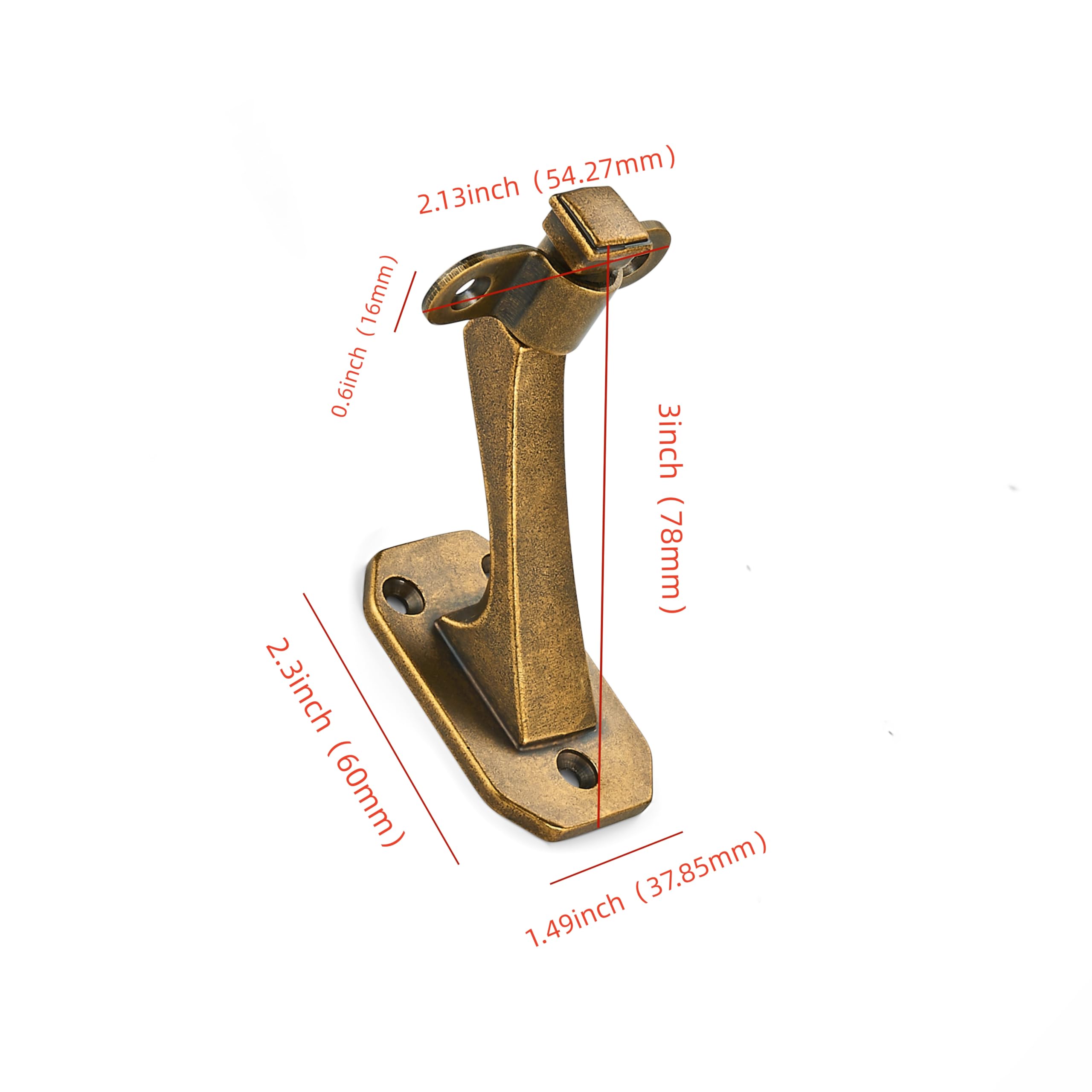 KHTUMEWARE-KH363 Antique English Brass Handrail Brackets 2-Pack in Antique English Brass — KHTUMEWARE