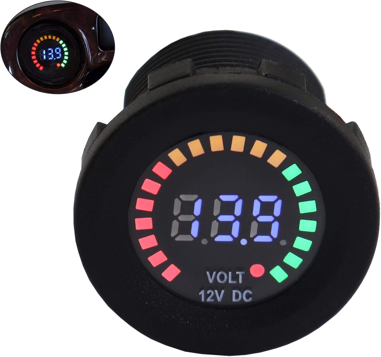 12V/24V Mini Auto Digital LED Voltmeter Car Voltage Gauge Battery Meter