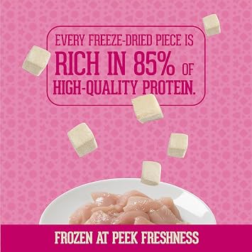 PACK’N PRIDE Freeze Dried Cat Treats, 8 Pack*30g:120g for Indoor Cats with Natural Chicken Breast Meat, Grain-Free, Low-fat Cat Snacks