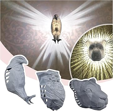 3D Owl Eagle Night Light Animal Led Touch Switch Decor Wall Sconce Optical Illusion Lamps LED Table Lamp Xmas Home Love Birthday Children Kids Decor Toy Gift (B)