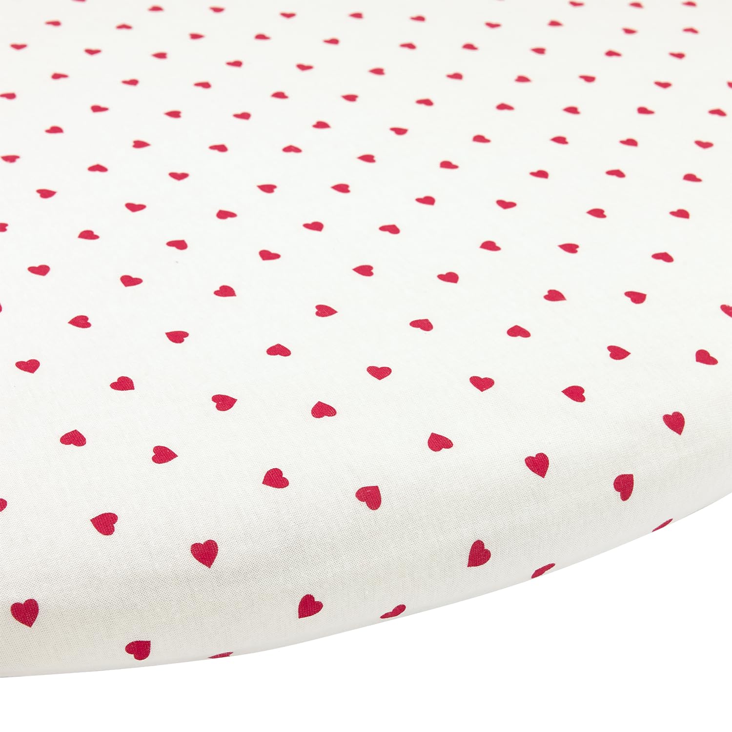 Meyco Baby Fitted Sheet for Playpens – Round Diameter 90/95 cm – Jersey Fitted Sheet – 100% Cotton – Oeko Tex Certified – All-Round Elastic Band, Breathable – Sweet Heart White/Red
