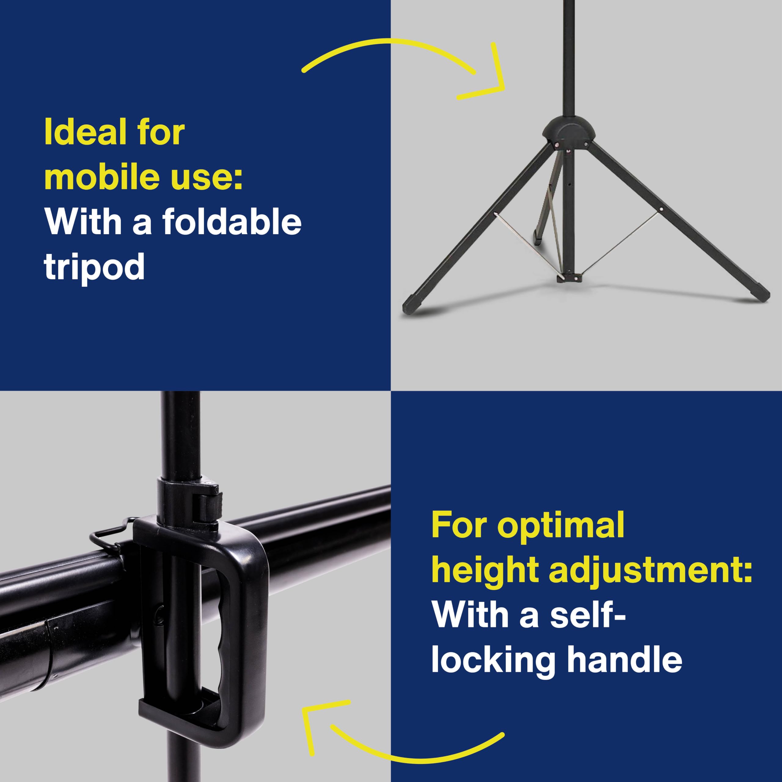 magnetoplan Écran trépied Mobile avec trépied 120" | 244 x 183 cm 4:3 réglable en Hauteur | Écran de projecteur Portable 4K Ultra HD pour Une Installation Rapide | avec Filtre correcteur Keystone