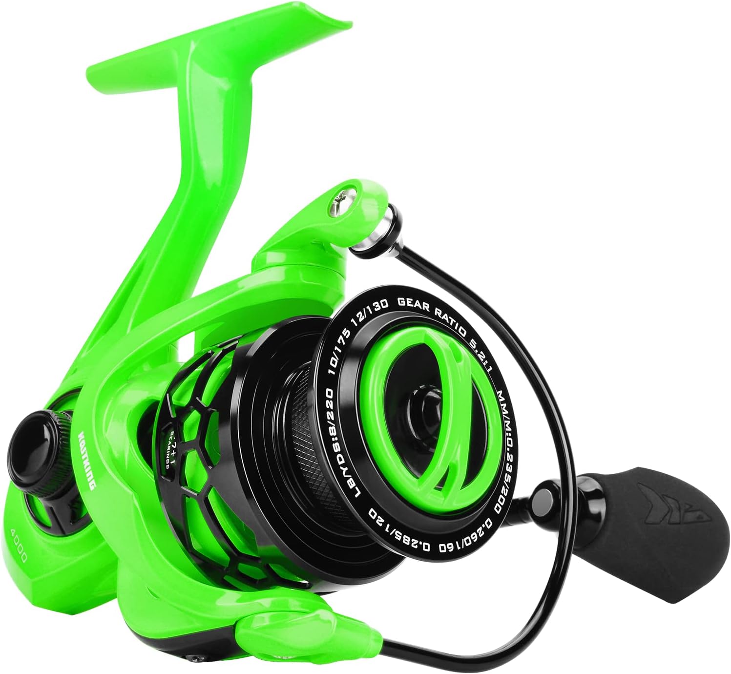 KastKing Zephyr Spinning Reel Green Size 1000,Light to 5.6oz, 7+1BB Smooth Powerful Fishing Reel, Fresh&Saltwater Fishing Reel, Oversized Stainless Steel Main Shaft