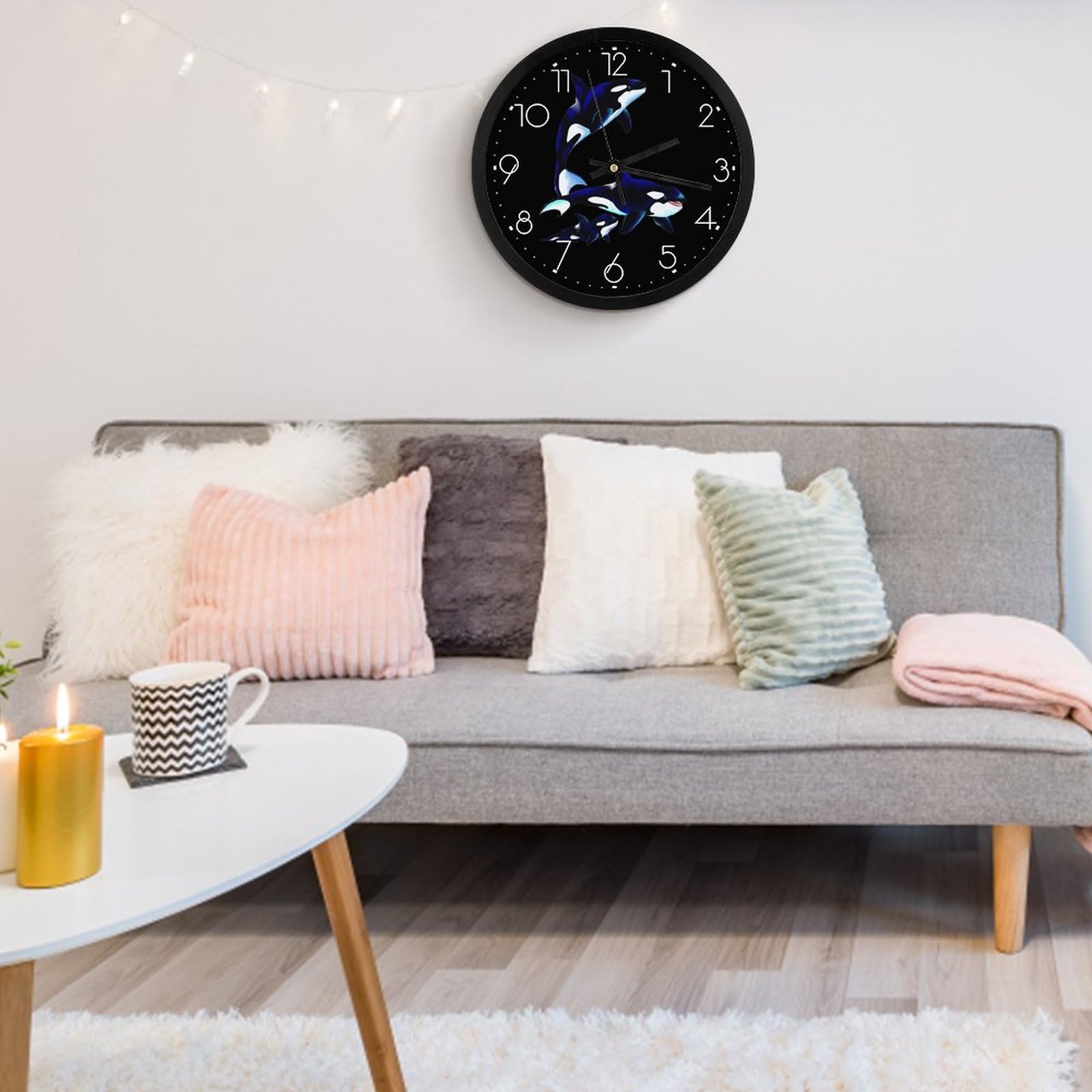 Amazon.co.jp: 掛け時計 シャチ家族 時計 置き時計 壁掛け時計