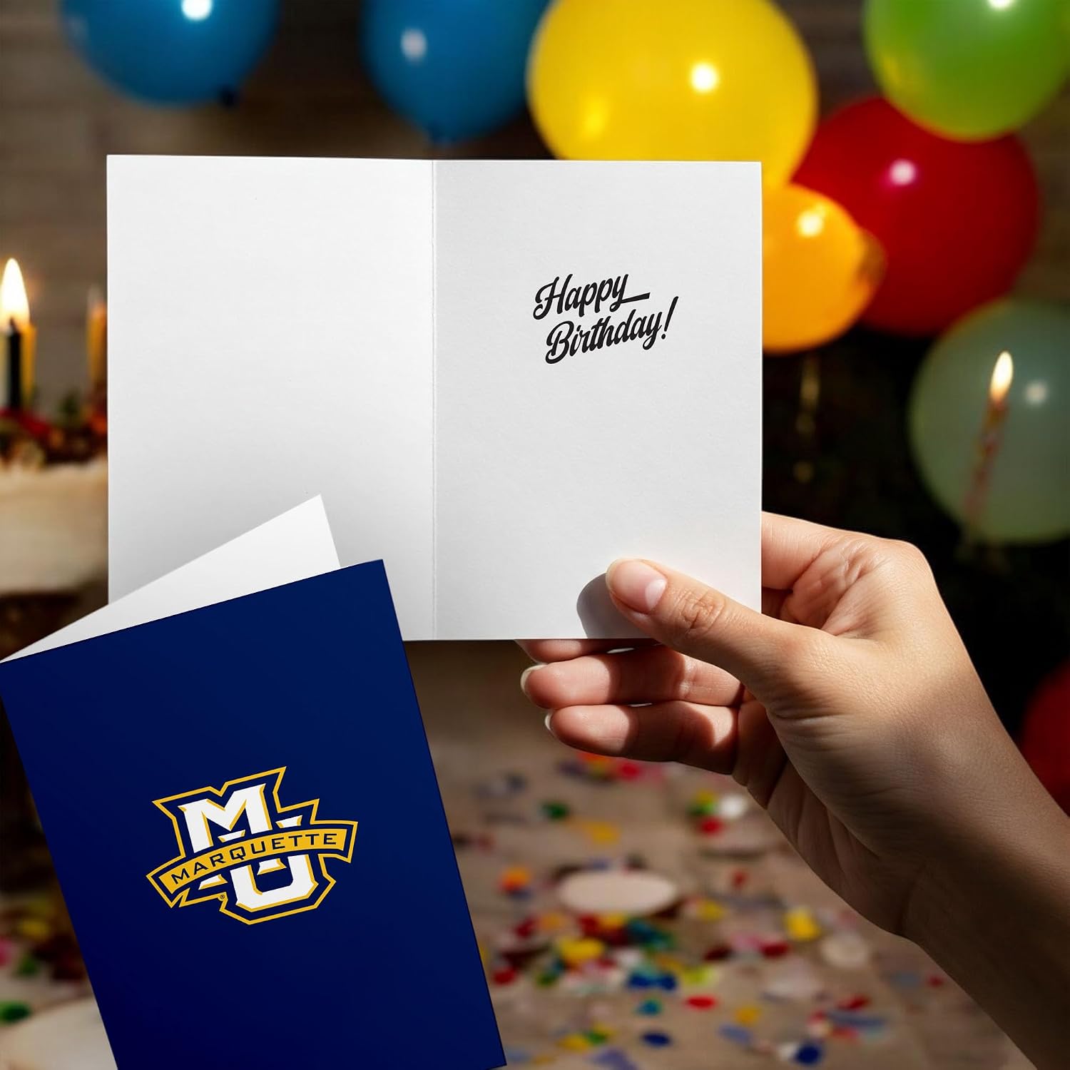 Desert Cactus Marquette University 5x7 Inch Greeting Card Golden Eagles MU Single Folded Cardstock with Envelope Party Celebration Officially Licensed (5x7 Card A - Birthday)