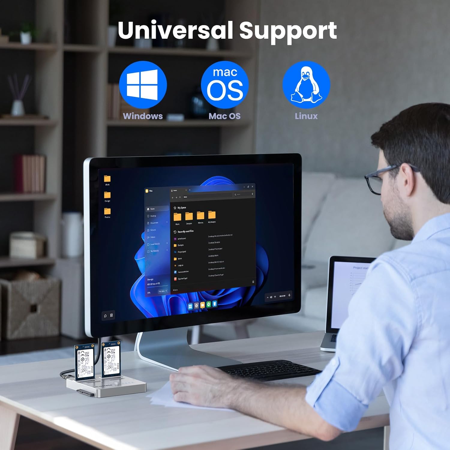 Coolpie CR510 showing universal support for Windows, macOS, and Linux operating systems.