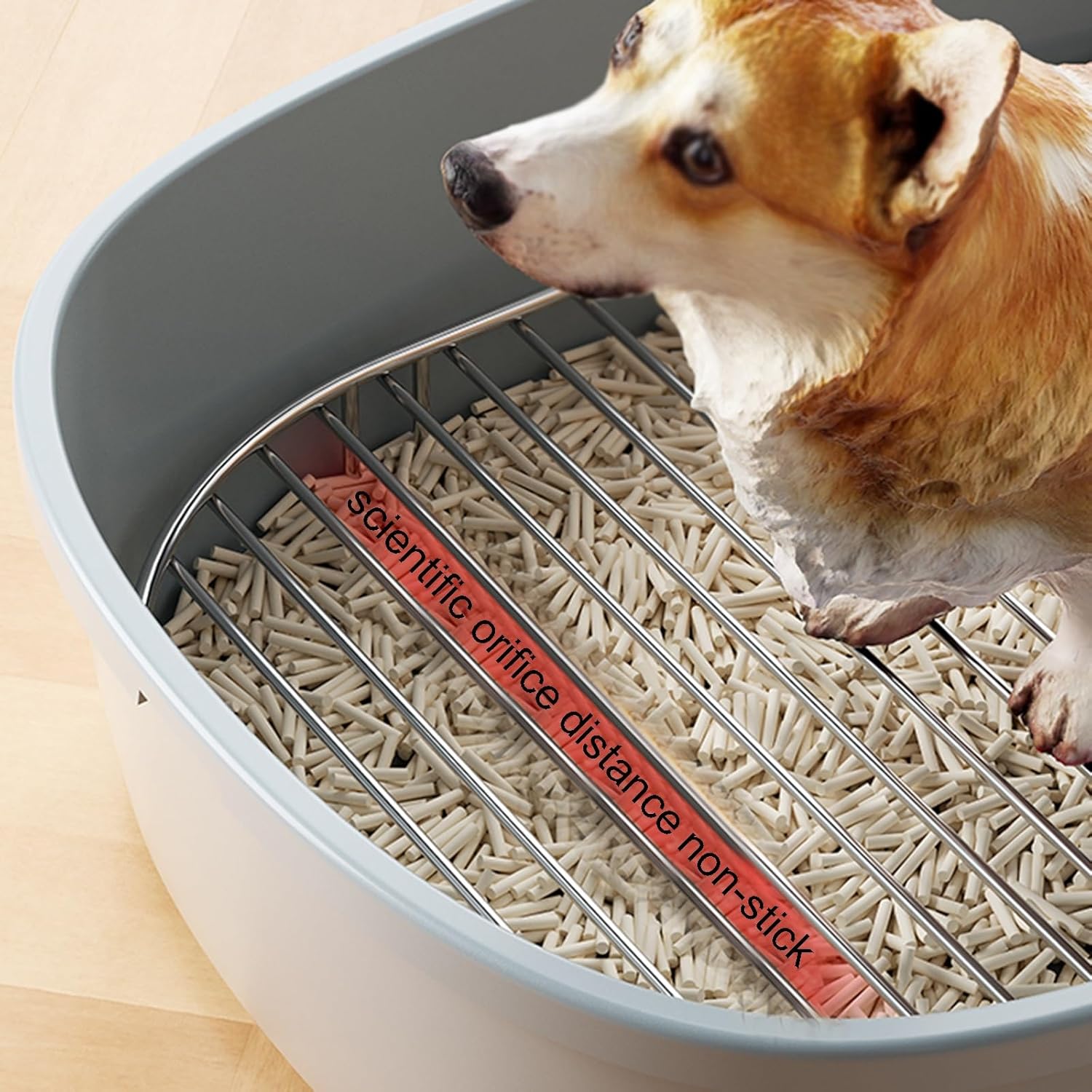 Dogs Toilet for Small Dogs Split Design Dogs Potty with 304 Stainless Steel Mesh Frame Pp Material Easy to Clean Portable Flat Dog Litter Pan Indoor and Outdoor Training Tray(Gray)