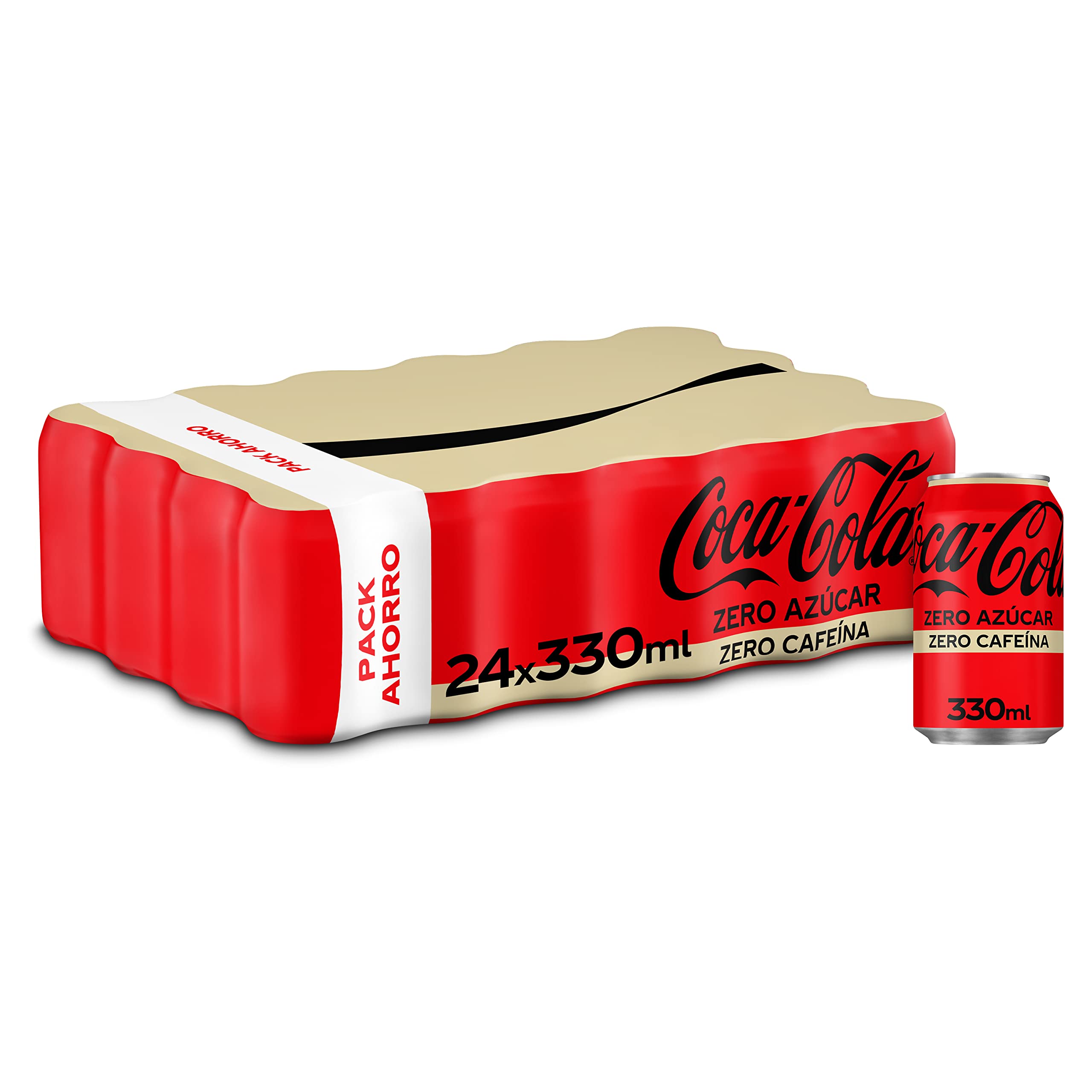 Coca-Cola Zero Zucker Zero Koffein, Cola-Erfrischungsgetränk ohne Zucker, kalorienfrei, koffeinfrei, Packung mit 24 Dosen, 330 ml