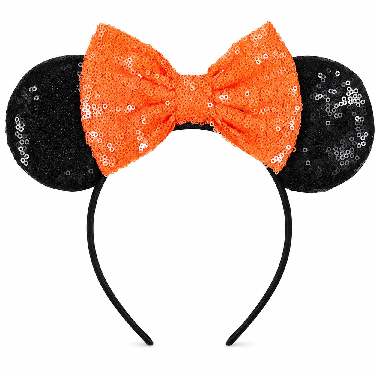 FANYITY Mouse Ears Headbands for Girls Women Boys Party(TG-Orange)