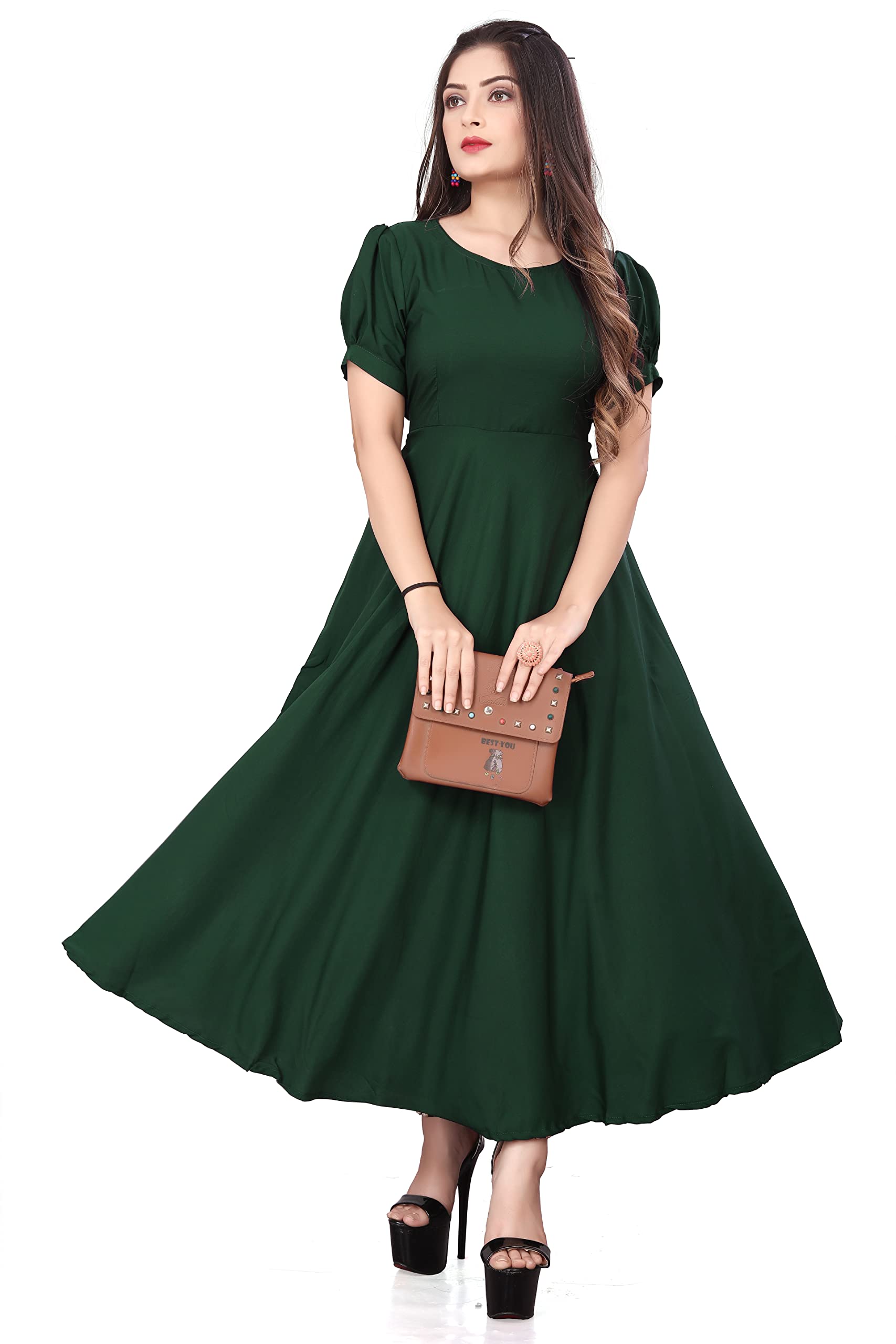 qena ALINE MAXI FOR WOMEN IN GREEN COLOR-picture-11