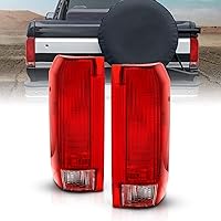 AmeriLite Red Tail Light Assembly Pair for 1989-96 Ford F150 Bronco, 1989-98 F250 F350 Styleside - Driver & Passenger Side