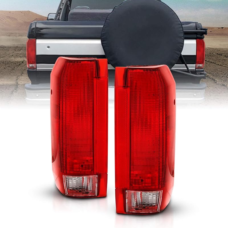 Lanterna traseira vermelha AmeriLite para Ford Bronco e F150/F250/F350 Styleside – Par lado esquerdo e direito