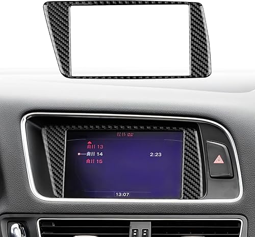 Fibra de carbono, para accesorios Audi, cubierta de marco de navegación de automóvil, panel de consola central, ajuste interior para Audi Q5