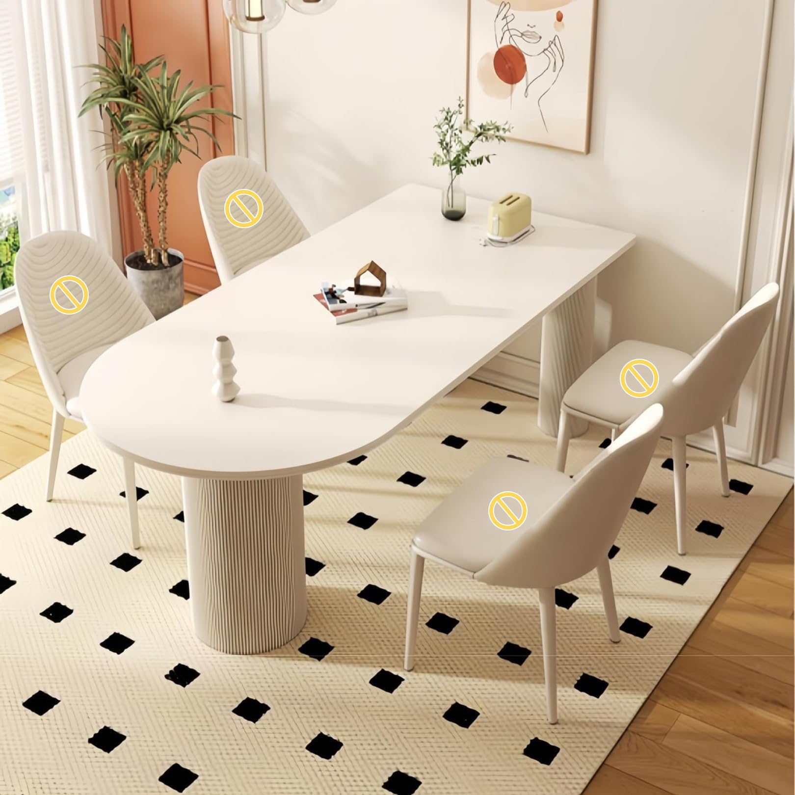 Amazon｜Pounjsd ダイニングテーブルセット4人用チェアセット 食卓