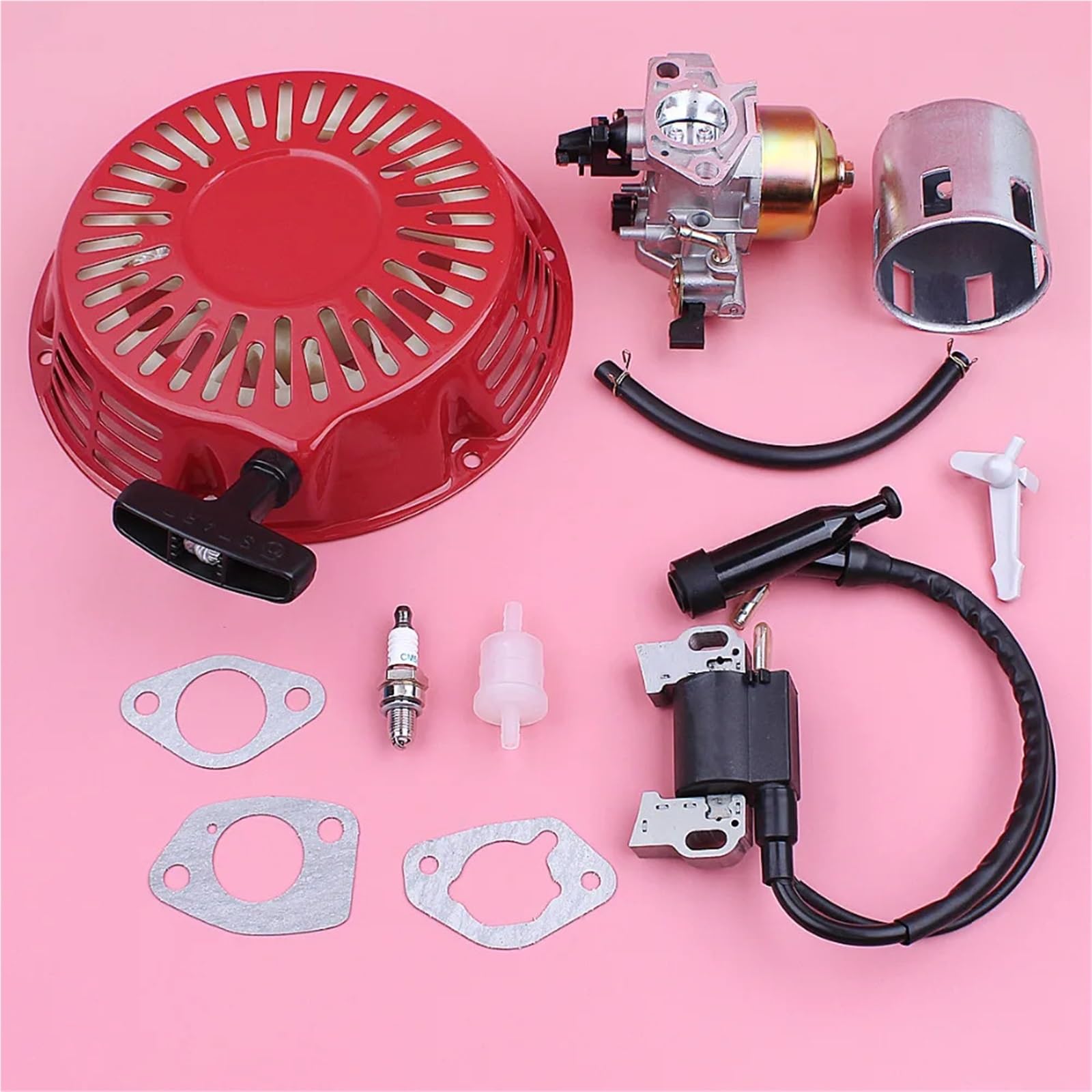Bobina de Encendido del carburador, Arranque de Retroceso for cortacésped GX390 de 13 HP, Motor, Junta de biela, Kit de Taza