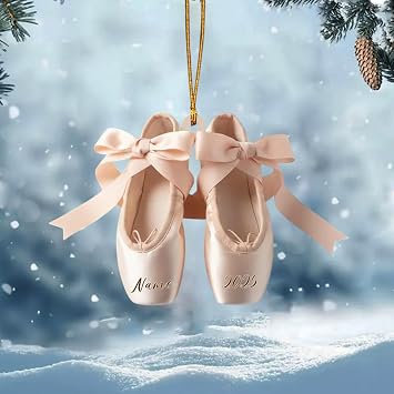 Personalized Ballet Shoes Christmas Ornament, Custom Name Ballet Shoes Ornaments, Personalized Ballerina Ornaments, Nutcracker Gift, Christmas Ballerina Lovers Gifts, Tree Decor 1