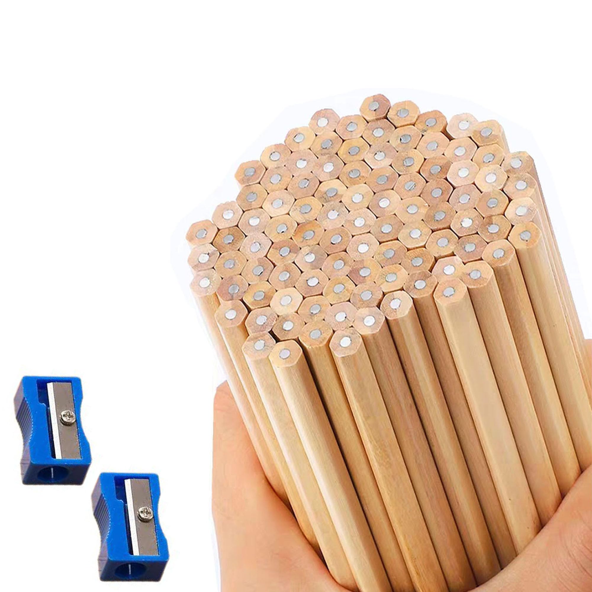 Amazon.com : Buspoll Hexagonal HB Wooden pencils, 30 natural wood