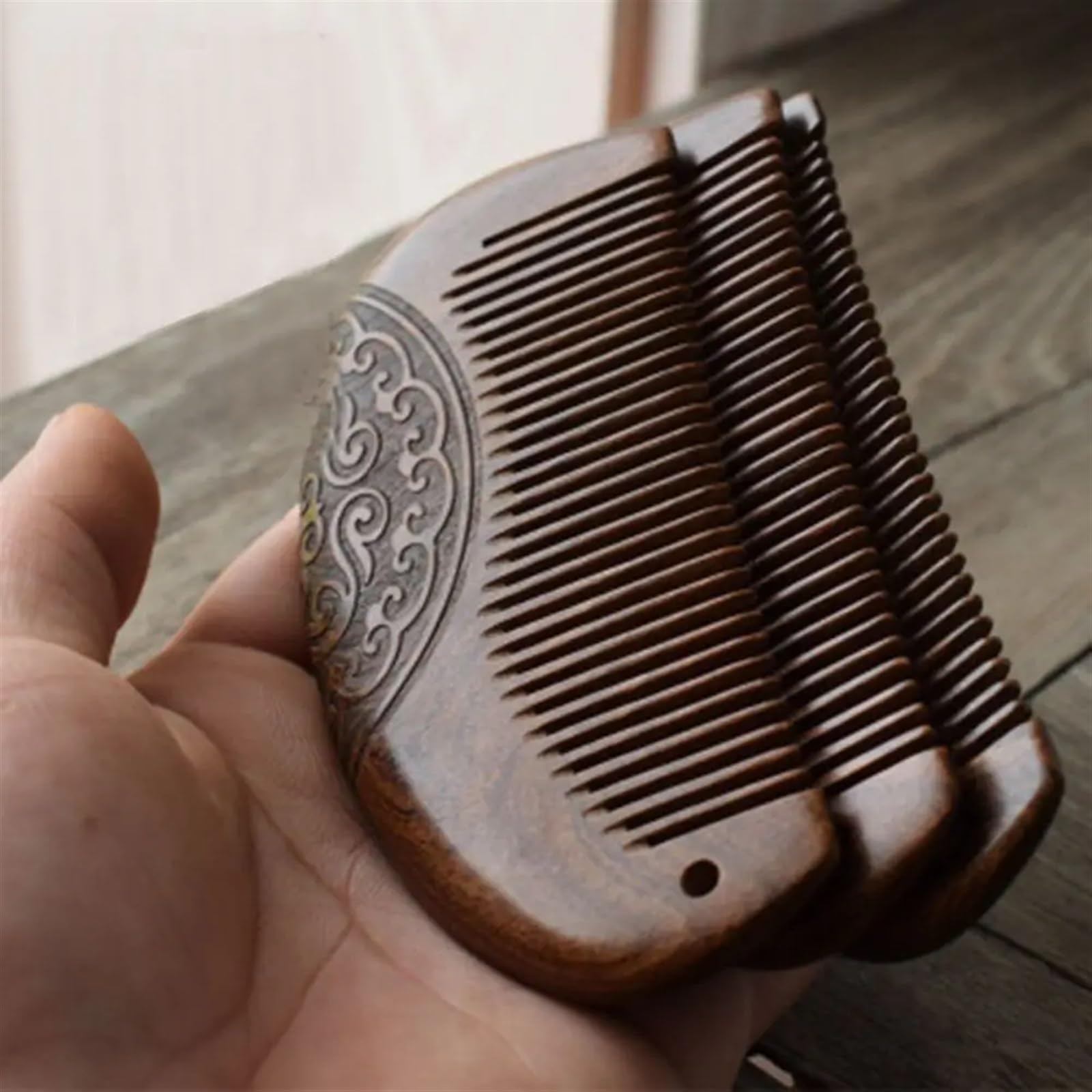 Vintage Sandelholz Antistatische Haarbürste Haarstyling Holz Haarkamm Kopfhaut Massage Bartpflege
