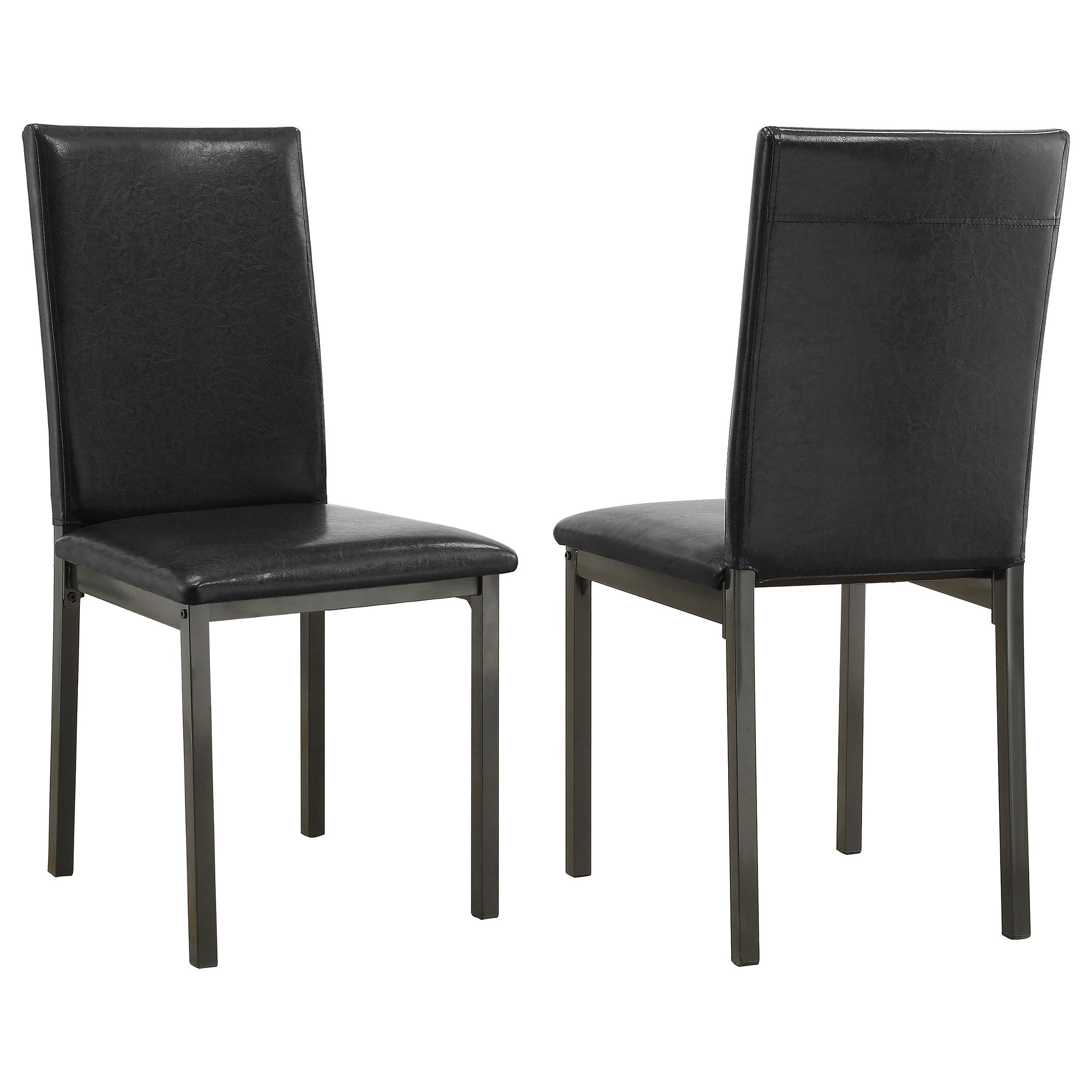 Coaster Home Furnishings Garza Set of 2 Modern Faux Leather Upholstered Dining Parson Side Chair Black and Grey 100612