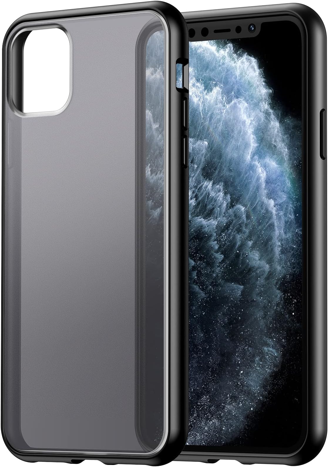 Meifigno Magic Series Compatible with iPhone 11 Case, [Military Grade Drop Tested], Translucent Matte PC with Soft Edges, Shockproof Phone Case Designed for iPhone 11 6.1 inch (2019), Black