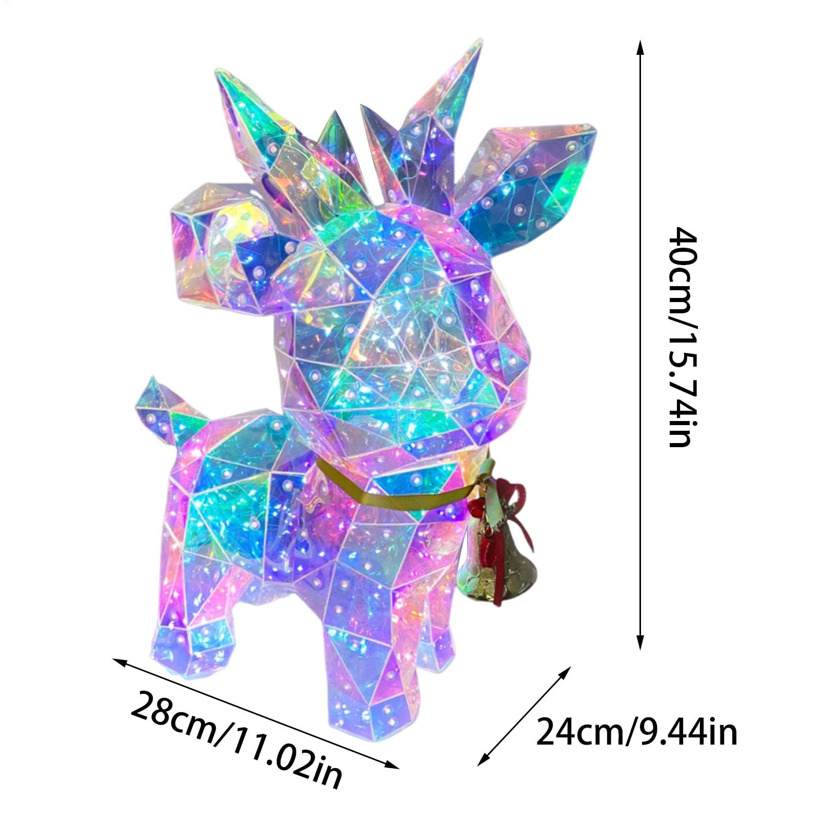 Renne Lumineux - Décoration de Noël - Élan de Noël - Figurine d'élan | lumineux à LED - Décoration de Noël à LED - Statue lumineuse pour bureau à domicile