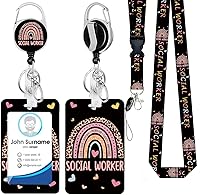 Vista 8 de Soporte para tarjeta de identificación con cordón, soporte positivo para tarjetas de identificación con carrete, retráctil, desmontable, tarjeta