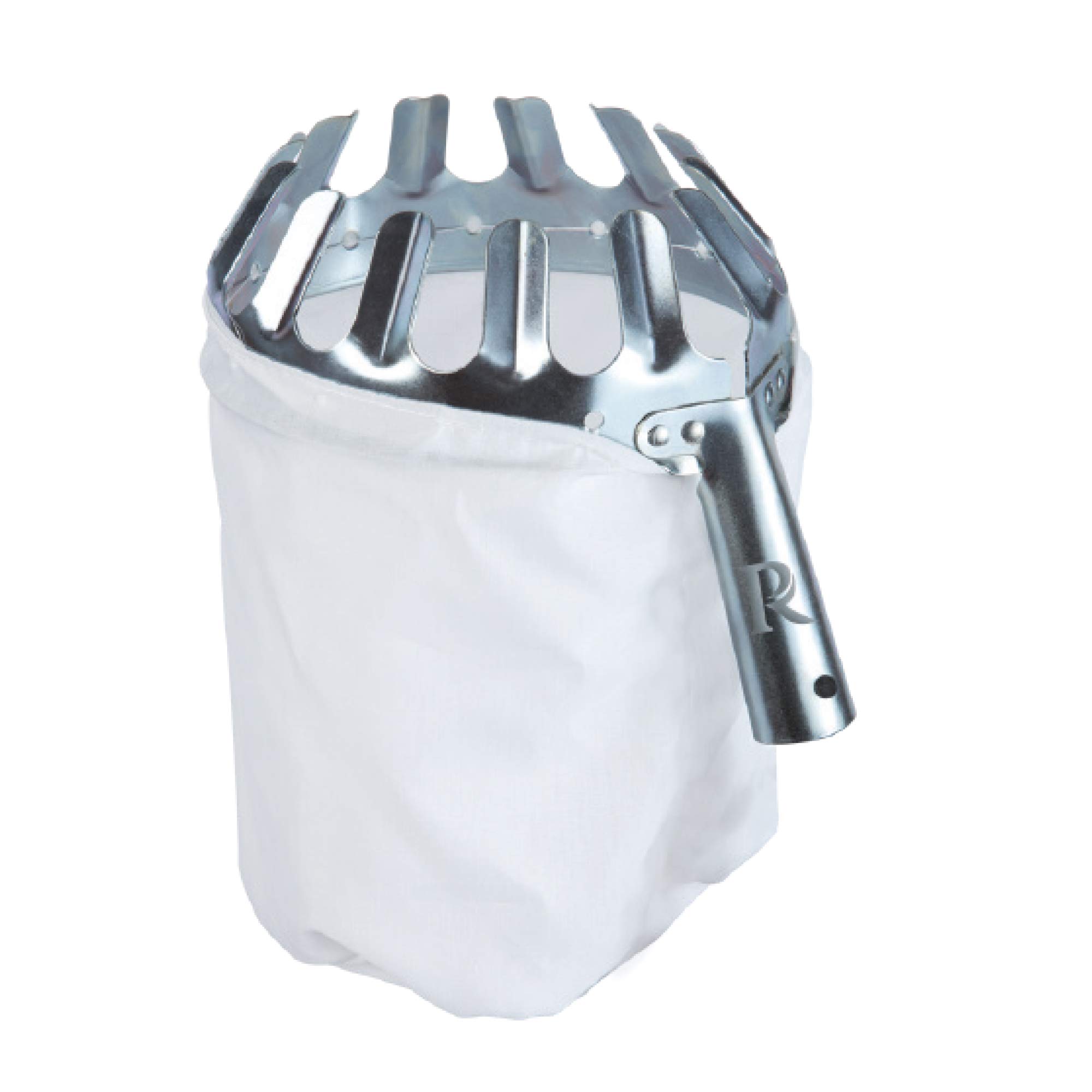 Ribimex Prescf2 Raccogli Frutta Con Sacchetto, Argento/Bianco, 14 x 16 x 16 cm