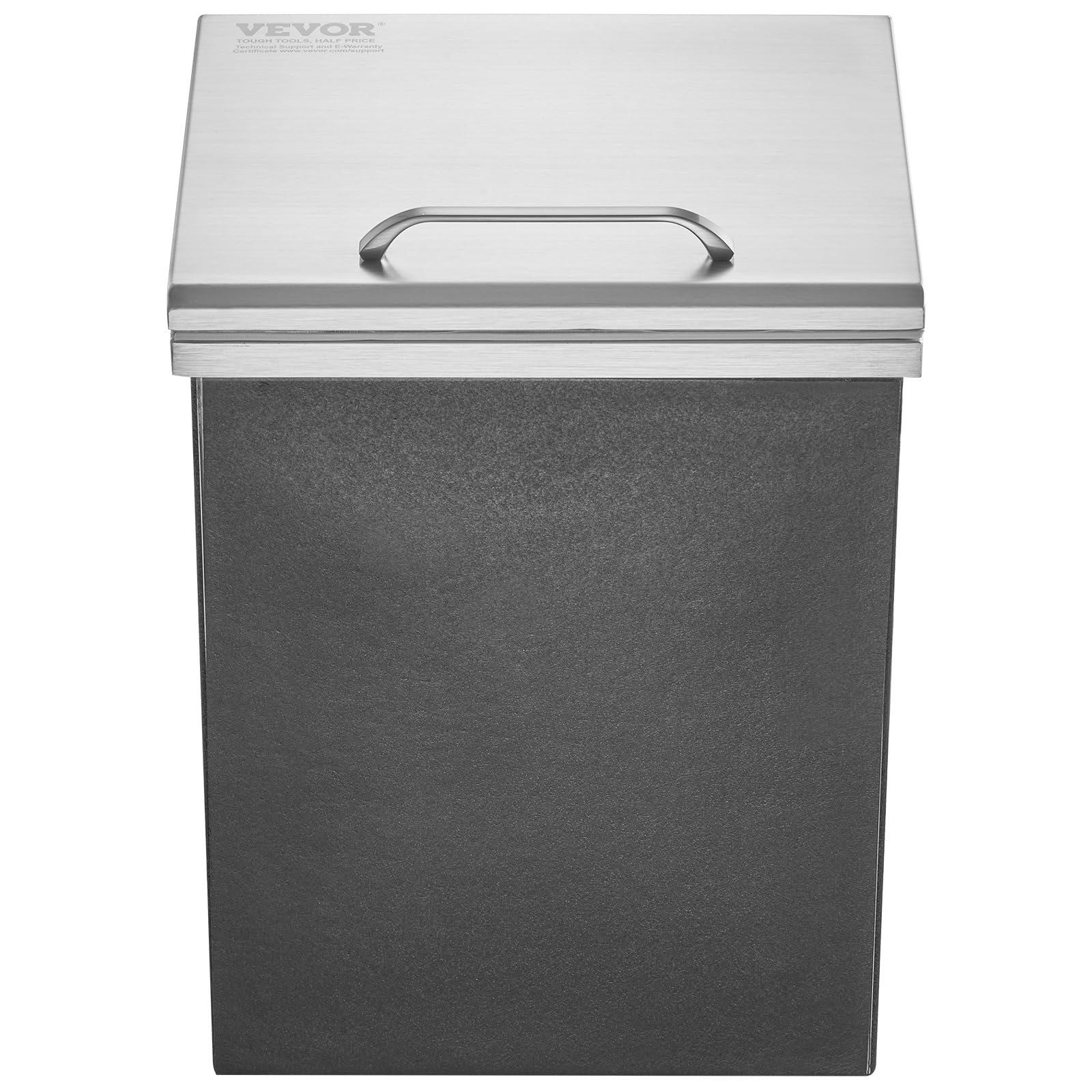 VEVOR Cofre de Hielo, 355 mm de Largo x 305 mm de Ancho x 461 mm de Alto, Enfriador de Hielo de Acero Inoxidable, Contenedor de Hielo Comercial con Cubierta con Bisagras, Aleación de Aluminio de Mango