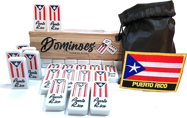 Puerto Rico Gifts Souvenirs Games Double six Dominoes Accessories de Puerto Rico Rican Boricua Quality (Boricua Domino & Travel Bag)