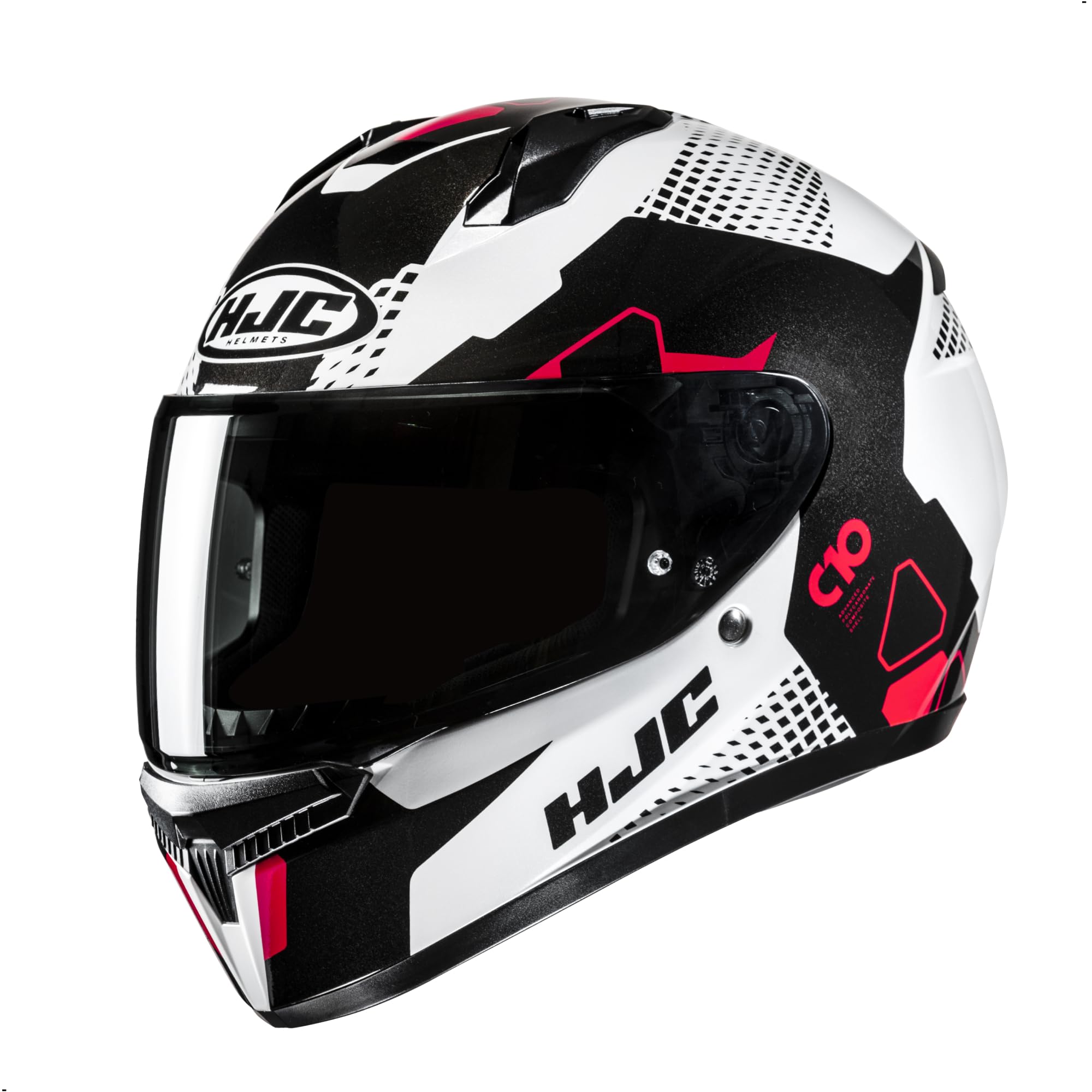 HJC C10 ASPA Full Face Motorcycle Helmet with HJ-34P Pin-lock Shield, DOT Approved (MC1, Small)