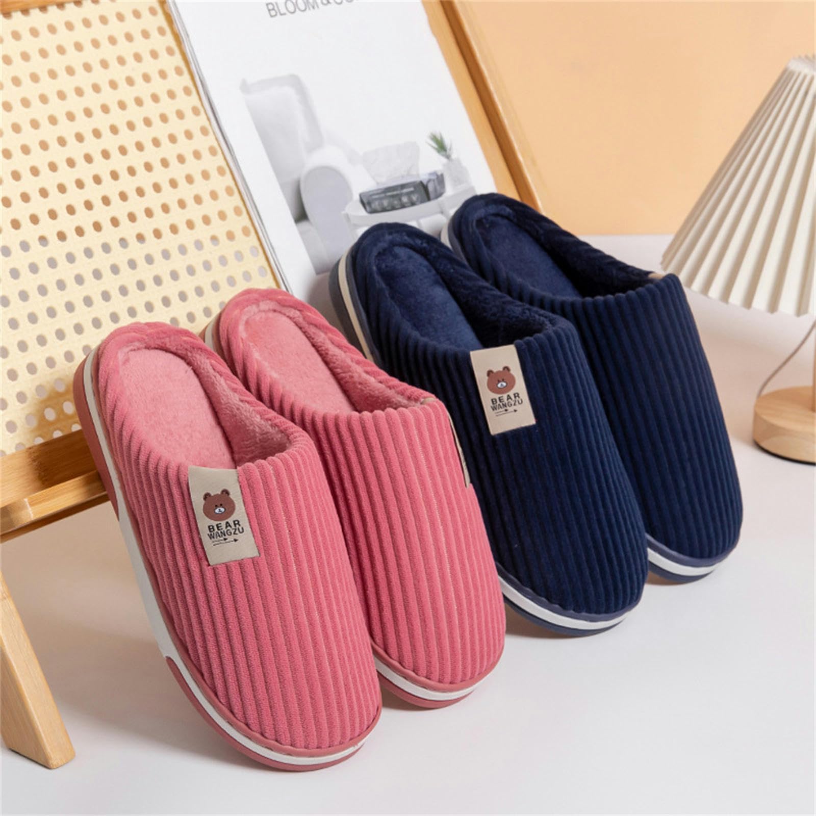 Ciabatte Donna Invernali Pantofole Invernali Uomo E Donna - Morbide, Calde, Antiscivolo, Peluche, Ideali per Casa E Interni-coffee-40-41