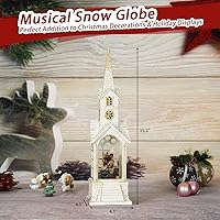 Vista 4 de Globo de nieve de 15.3 pulgadas de la Natividad, decoraciones de Navidad, globos de nieve de Navidad musicales para iglesias, globo de luz