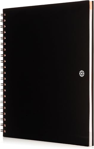 Notsu Agenda diaria sin fecha, planificador de productividad minimalista con lista de tareas, agenda, cuadrícula de puntos, forrado, secciones de