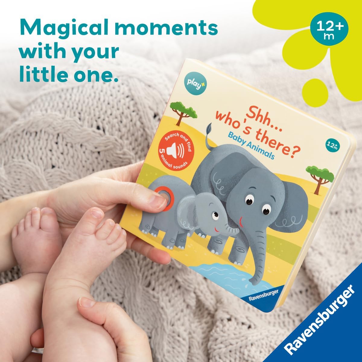 Ravensburger Play+ Shh...Who's There? - Baby Animals | First Sound Book | Engages Toddler Curiosity & Learning
